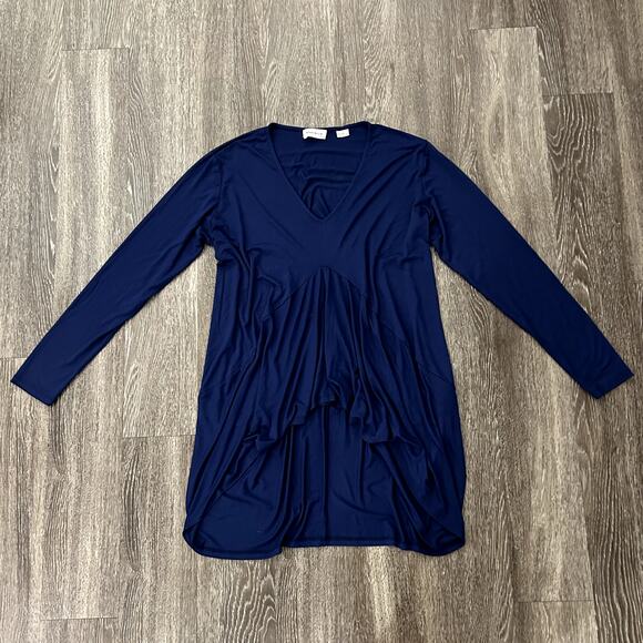 EUC Marcella NYC Reade Top Dark Blue XXXL Draped Tunic Long Sleeve Minimalist - Picture 13 of 16